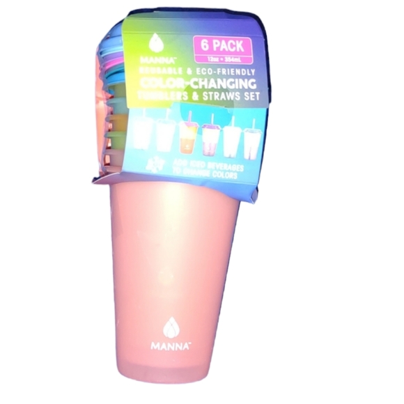 NEW 6 12oz Color Changing Tumblers with Lids and Straws - Picture 1 of 7